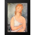 thumbnail image 2 of Modigliani, Amedeo 11x14 Black Modern Framed Museum Art Print Titled - Girl In White Chemise, 2 of 5