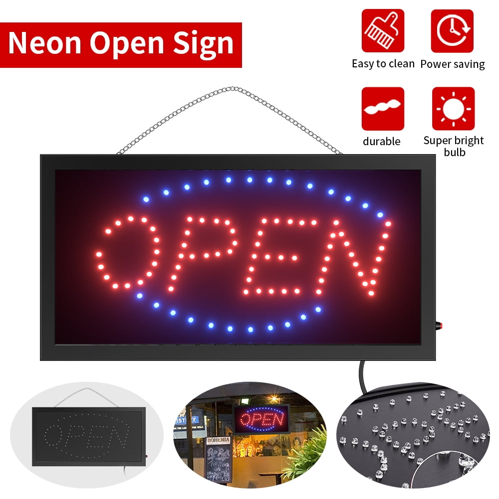 LED Open Sign, LED Business Open Sign Advertisement Board Electric Display  Sign, Flashing  Steady Light, for Business, Walls, Window, Shop, bar,  Hotel