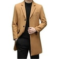thumbnail image 1 of Men's Fashion Lapel Button Down Long Sleeve Mid Length Cardigan Jacket with Pockets and Back Slit for Daily Wear, 1 of 8