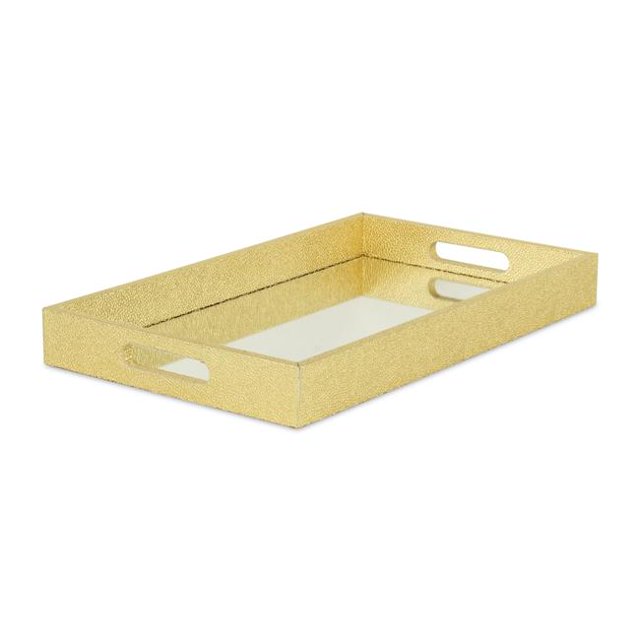 Cheungs FP-3986GD Labai Shagreen Mirrored Tray, Gold