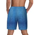 thumbnail image 2 of Mens Denim Blue Swimming Trunks with Compression Liner Beach Quick Dry Swim Shorts, 2 of 6