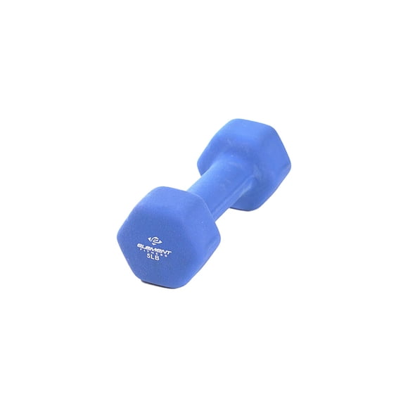 Element Fitness Neoprene Hex Dumbbell 5 lb Anti-Roll Home Gym Workout