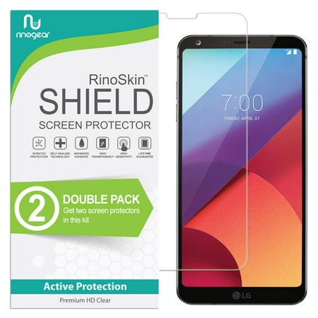 (2-Pack) RinoGear Screen Protector for LG G6 Plus Case Friendly Accessories Flexible Full Coverage Clear TPU Film