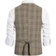 thumbnail image 3 of Chaleco de traje de negocios a cuadros para hombre, chaqueta de corte regular, chaleco informal a cuadros irregulares, chaleco de negocios cruzado, 3 of 5