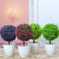 thumbnail image 4 of zobvuyeg Artificial Plants Potted Artificial Bonsai Plants Faux Potted Plants Fake Plants with White Pots for Home Desk Office Desktop Display House Decorations Bathroom Decor, 4 of 7