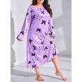 thumbnail image 4 of Women'S Sleepwear Long Sleeves Nightgown Print Tee Sleep Dress Light  5XL, 4 of 7