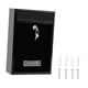 thumbnail image 2 of Buzón de correo montado en la pared, buzón de correo con cerradura, decorativo, con 2 llaves, buzón de correo de metal para oficina en casa Negro, 2 of 8