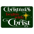 thumbnail image 1 of Panneau Vert Festif : Noël Commence avec Christ Taille : 16 x 12 Pouces, 1 of 5