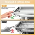 thumbnail image 6 of BAOKALER 9QT Chafing Dish Buffet Set with 4 Food Tongs , Foldable Full Size Buffet Server Food Warmer, Stainless Steel Catering Supplies for Party, Banquet, Caterying, Rectangular, Silver, 4 Pack, 6 of 12