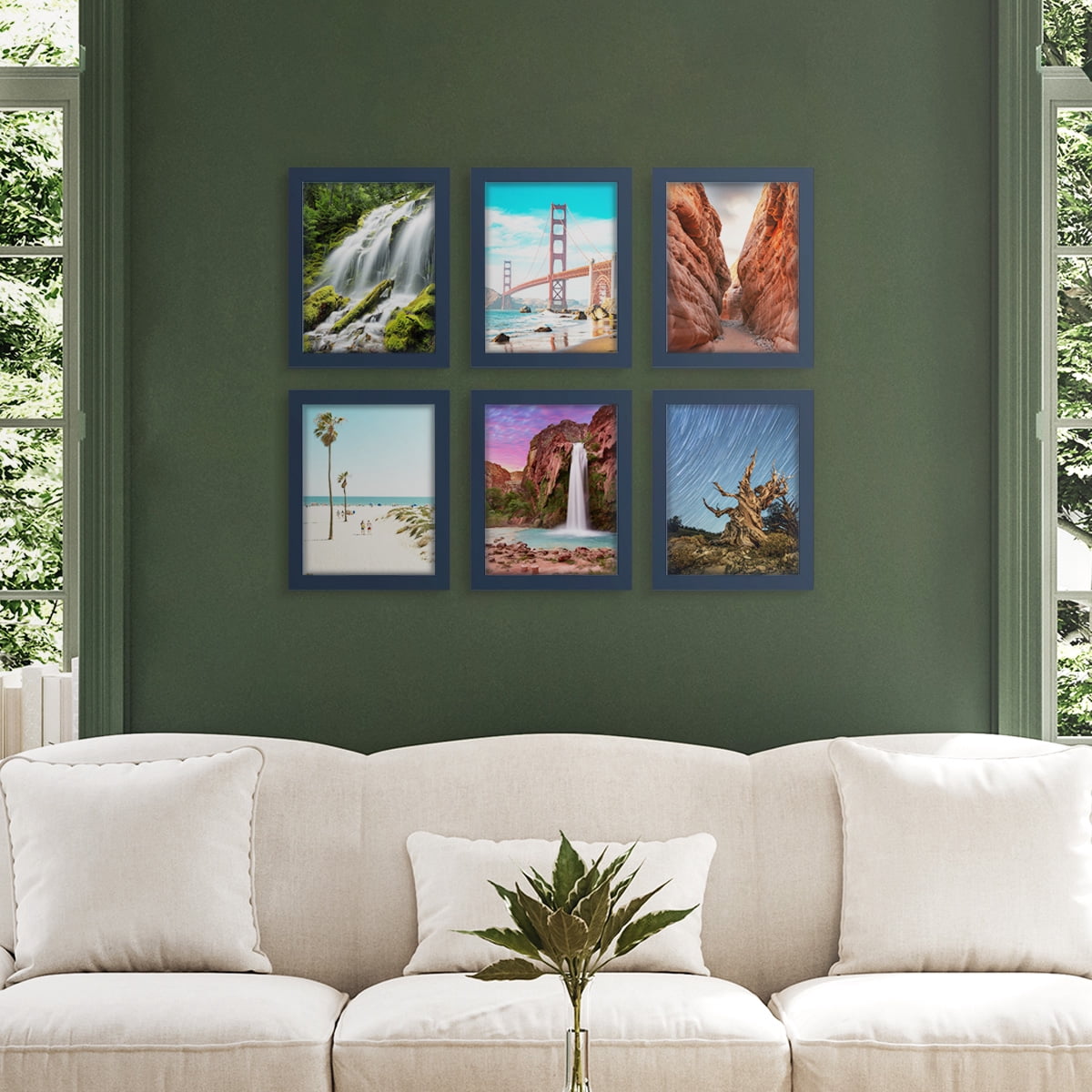 Wexford Home Modern 8" x 10" Dark Blue Picture Frame (Set of 6)