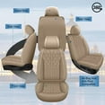 thumbnail image 7 of DIKSOAKR 2 Front Seat Covers Fit for Hyundai Venue 2020-2024 2025 Leather Seat Covers Breathable Waterproof Vehicle Seat Cushion (2 Seat, Beige), 7 of 7