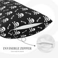 thumbnail image 3 of Daiia Pirate skull Pattern Bedding Waterproof Pillow Protector Zippered Queen – Bed Bug Proof Pillow Encasement-16"x24", 3 of 6