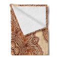 thumbnail image 2 of Ethnic Soft Flannel Fleece Throw Blanket, Mandala Style Floral Flower with Abstract Paisley Backdrop Art Print, Cozy Plush for Indoor and Outdoor Use, 60" x 80", Dark Brown Pale Brown, by Ambesonne, 2 of 5