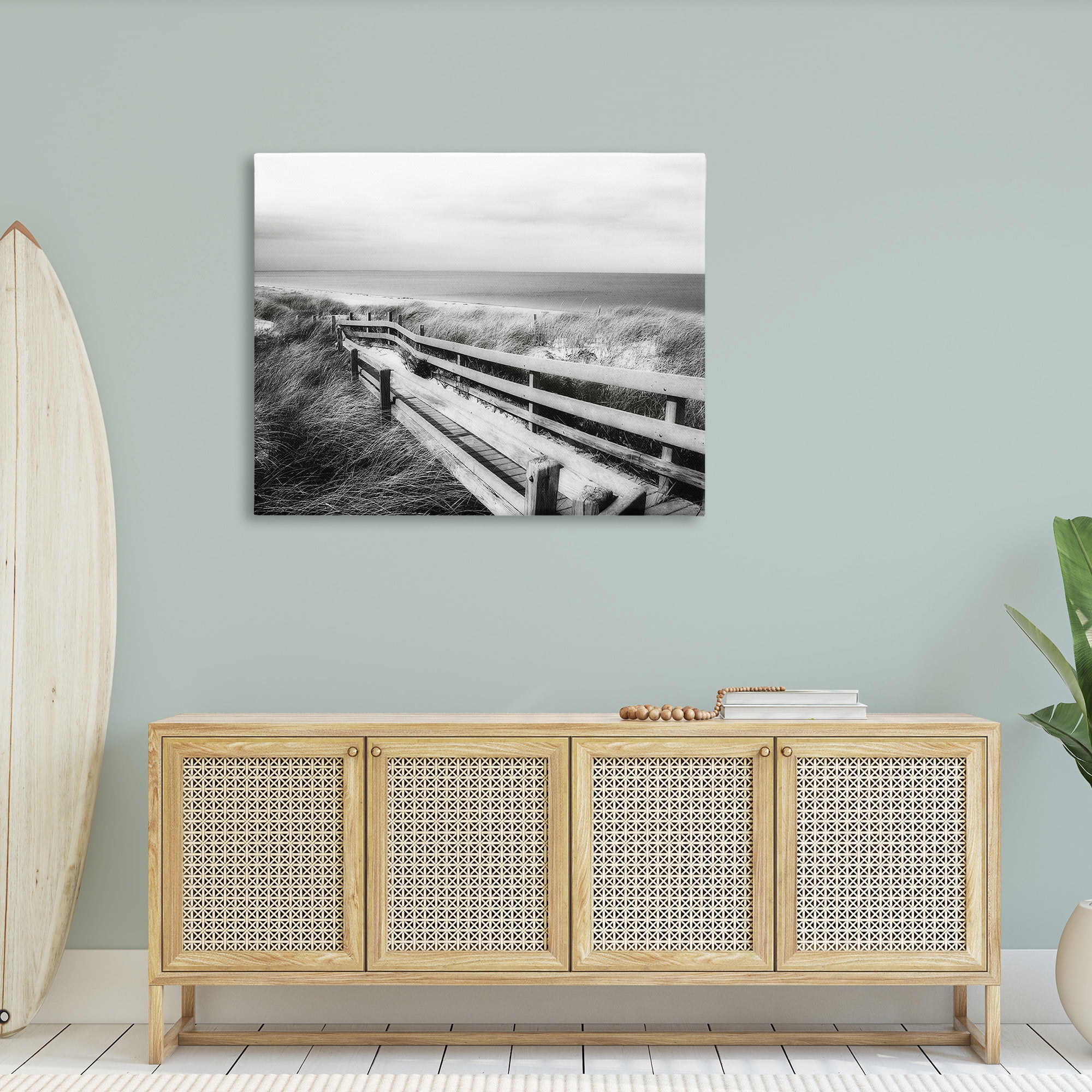 Stupell Industries Coastal Boardwalk Landscape Landscape Photography Gallery Wrapped Canvas Art Print Wall Art, 48 x 36