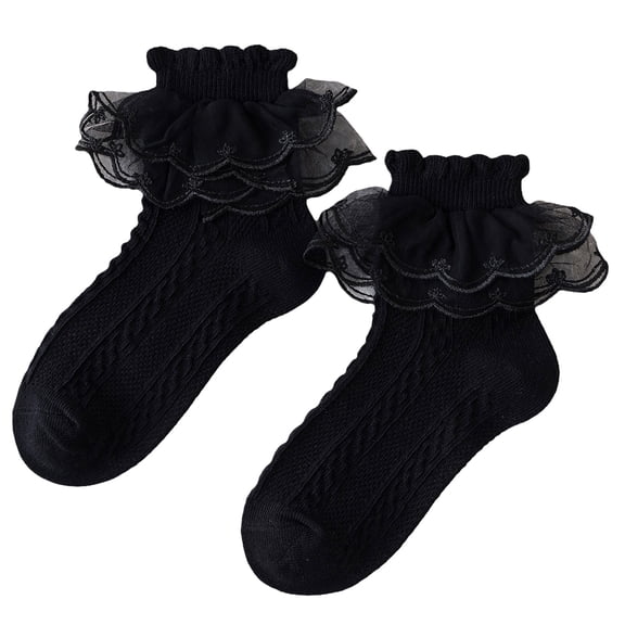 WXFAZCVU Girls Ruffle Socks Lightweight Breathable Lace Dress Socks for Toddler Daily Wear Size 1-3 Years