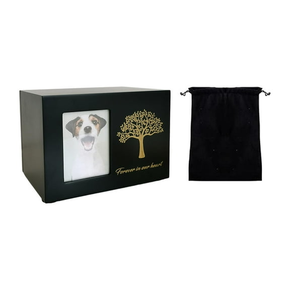 YWMJZEU Cremation Urn for Dogs Cat Ashes Keepsake Box, Commemorate Funeral Wood Souvenir