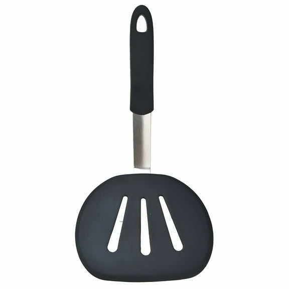 ACDANC Wide Round Spatula Flexible Silicone Spatula Heat Resistant for Pancake,Eggs,And More,Black