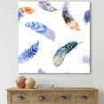 thumbnail image 2 of Designart ' Colourful Boho Feather Set On White VII ' Bohemian & Eclectic Canvas Wall Art Print, 2 of 4