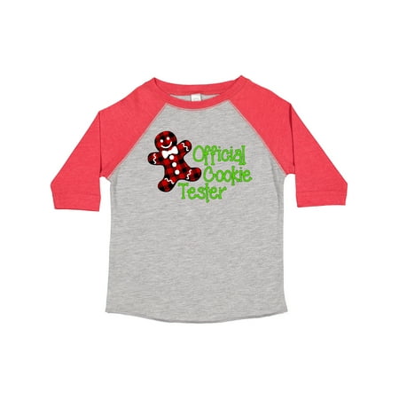 

Inktastic Official Cookie Tester Red Plaid Gingerbread Man with Bow Ti Boys or Girls Toddler T-Shirt