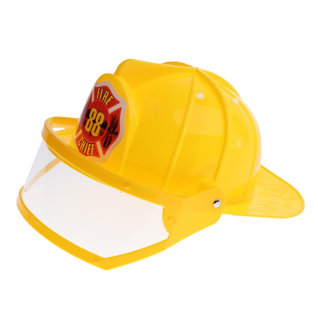 Fireman Helmet Hat Toy Yellow Children Prop Early Teaching Aids 