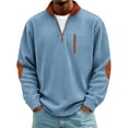 thumbnail image 2 of SOOMLON Oversized Sweatshirt Men Big and Tall Mock Neck 1/4 Zip Pullover Corduroy Long Sleeve Shirts Fall Fashion Wear, 2 of 6