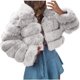 thumbnail image 2 of ICHUANYI Clearance Women's 2023 Winter Fleece Cropped Jacket Faux Long Sleeve Warm Outerwear Fall Clothes(White, S) ICHUANYI WER2023081511014, 2 of 5