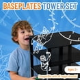 thumbnail image 3 of Classic Baseplates 10" x 10" Brik Tower by Strictly Briks | Major Brand Compatible | Building Bricks for Towers and More | 4 Black Stackable Base Plates & 30 Stackers, 3 of 7