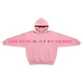 thumbnail image 6 of XIAOCHA Couples Colorful Striped I Love You This Much Hoodie Valentine Loose Long Sleeve Hooded Spring Pullover Soft Daily Top, 6 of 6