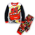thumbnail image 4 of Conjuntos de pijamas para niños y niñas, ropa de algodón con estampado de Rayo Mcqueen, camiseta de manga larga y pantalones de dibujos animados, 95 unidades, 4 of 4