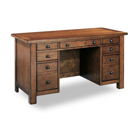Homestyles Tahoe Brown Wood Pedestal Desk