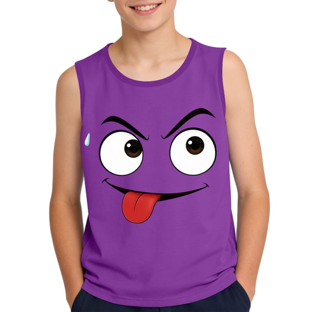 Camisola de Niños Pequeños 3-15 Años sin Mangas Gradiente Impresión Tela Suave para el Uso Casual Y Ocasiones Especiales
