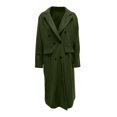 thumbnail image 5 of Stichou Pea Coats For Women Winter Classic Notch Lapel Double/Single Breasted Trench Coat Wool Blend Long Sleeve Overcoat Army Green L, 5 of 7