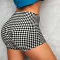 thumbnail image 3 of KLL Houndstooth Black And White Pattern Workout Shorts for Women Scrunch Short Gym Yoga Running Sport Active Exercise Fitness Shorts, 3 of 8