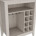 thumbnail image 2 of Nmkwnr Wood Kitchen Bar Cabinet with 1 Open Shelf and 6 Wine Bottle Rack, Light Gray, 2 of 5