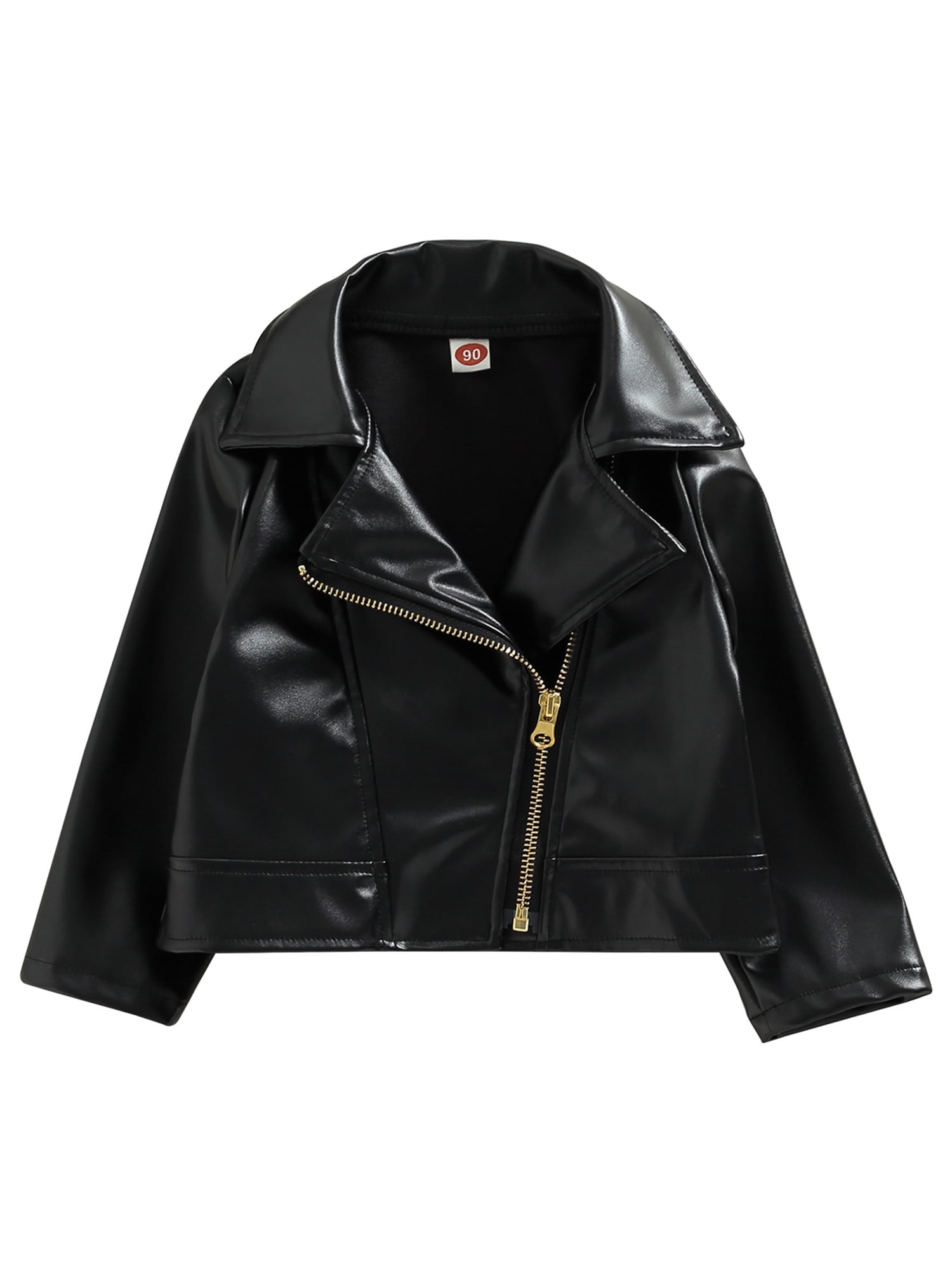 Girls black faux leather deals jacket