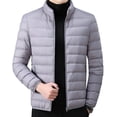 thumbnail image 4 of Ana Men Ultra Light Packable Cotton Coat Jacket Solid Color Long Sleeve Top Winter, 4 of 9