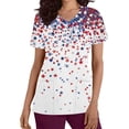thumbnail image 5 of Gamivast Scrubs for Women Patriotic Flag Print Short Sleeve Nursing Scrubs V-Neck Moisture Wicking Quick-Dry Scrub Tops Pocket Modern Fit Workwear, 5 of 5