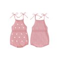 thumbnail image 3 of Aojekbee Baby Girl Summer Romper Cute Crochet Flower Sleeveless Tie Strap Bodysuit Newborn Playsuit, 3 of 10