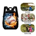 thumbnail image 2 of Xixirimido Water and Fire Baseball Print Backpack 3Pcs Set Kids School Bag and Lunch Bag Pencil Case for Boys Girls Lightweight Bookbag Set for Student Back to School, 2 of 4