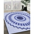 thumbnail image 2 of Ahgly Company Indoor Round Patterned Heavenly Blue Area Rugs, 3' Round, 2 of 6