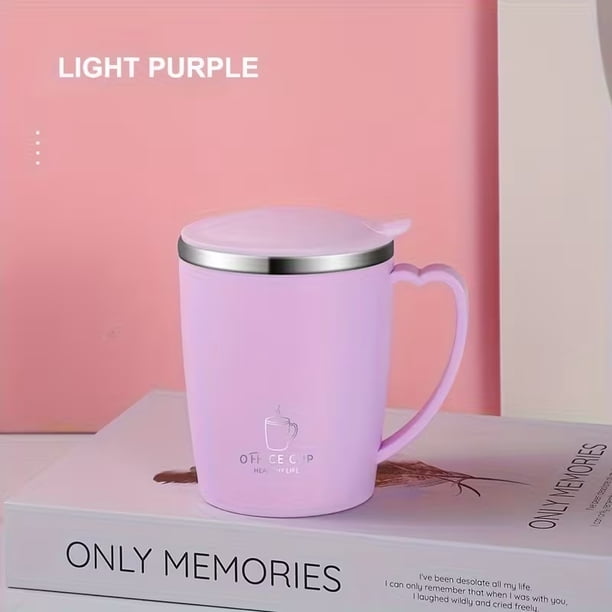Taza de agua con aislamiento térmico de doble capa de acero inoxidable 304, taza de café colorida de doble capa