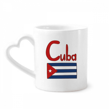 

Cuba National Flag Red Blue Pattern Mug Coffee Cerac Drinkware Glass Heart Cup