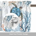 thumbnail image 6 of Turtle Kitchen Curtain Valances for Windows Farmhouse Short Curtains, Blue Coastal Starfish Ocean Coral Nautical Rod Pocket Valance Curtain for Bedroom Cafe Living Room, 6 of 8