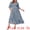 Navy Blue, variant on Women's Plus Size Bell Sleeve Ruffled Hem Boho A Line Dress 3X Navy Blue