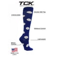 thumbnail image 2 of TCK Krazisox Polka Dot Over The Calf Socks (Royal/White, Small), 2 of 2