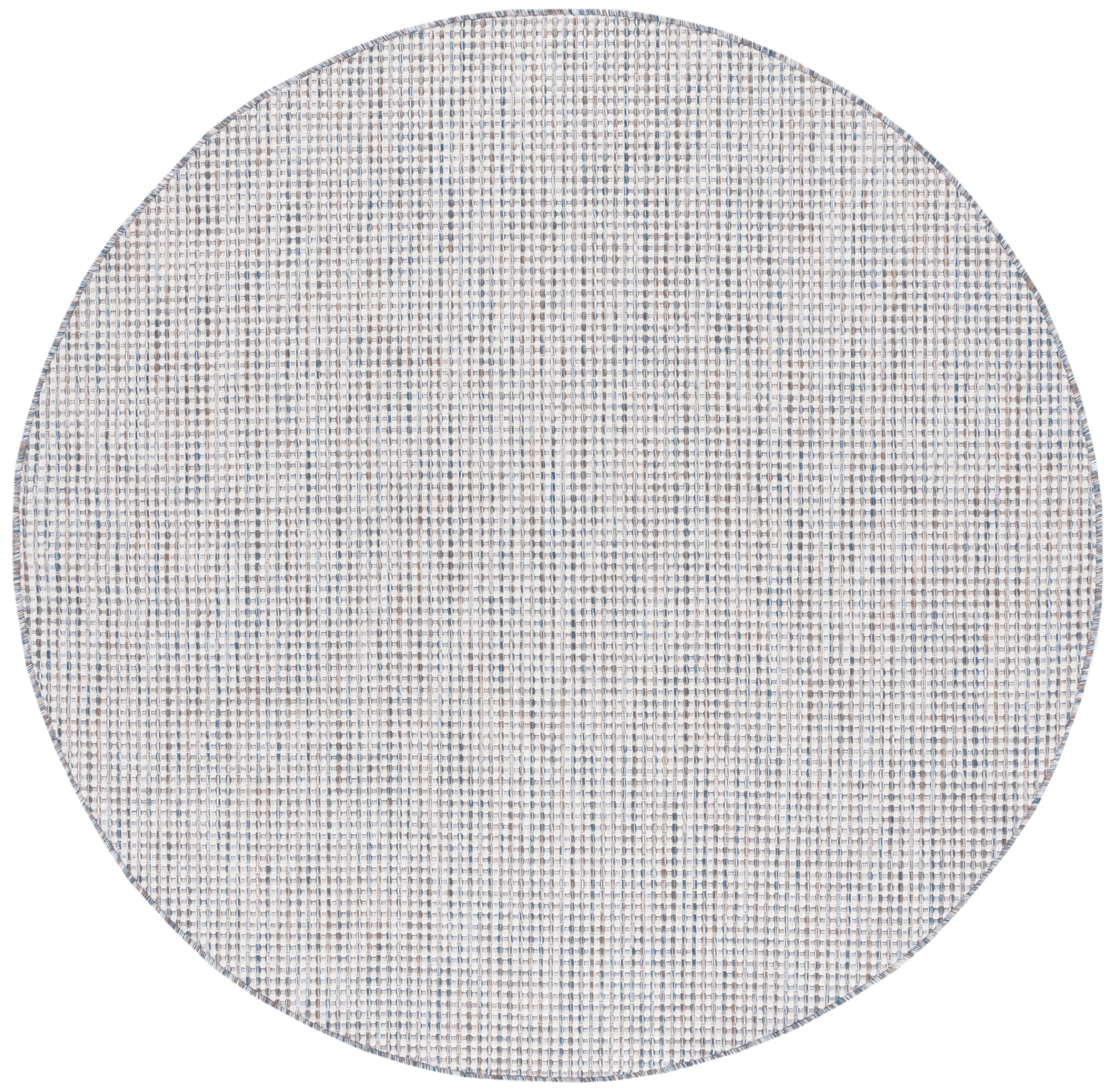 SAFAVIEH Courtyard Finola Geometric Indoor/Outdoor Area Rug, Ivory/Beige Grey, 6'7" x 6'7" Round