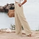 thumbnail image 5 of Pantalones de pierna ancha SCZ para Mujer Beige S, 5 of 7