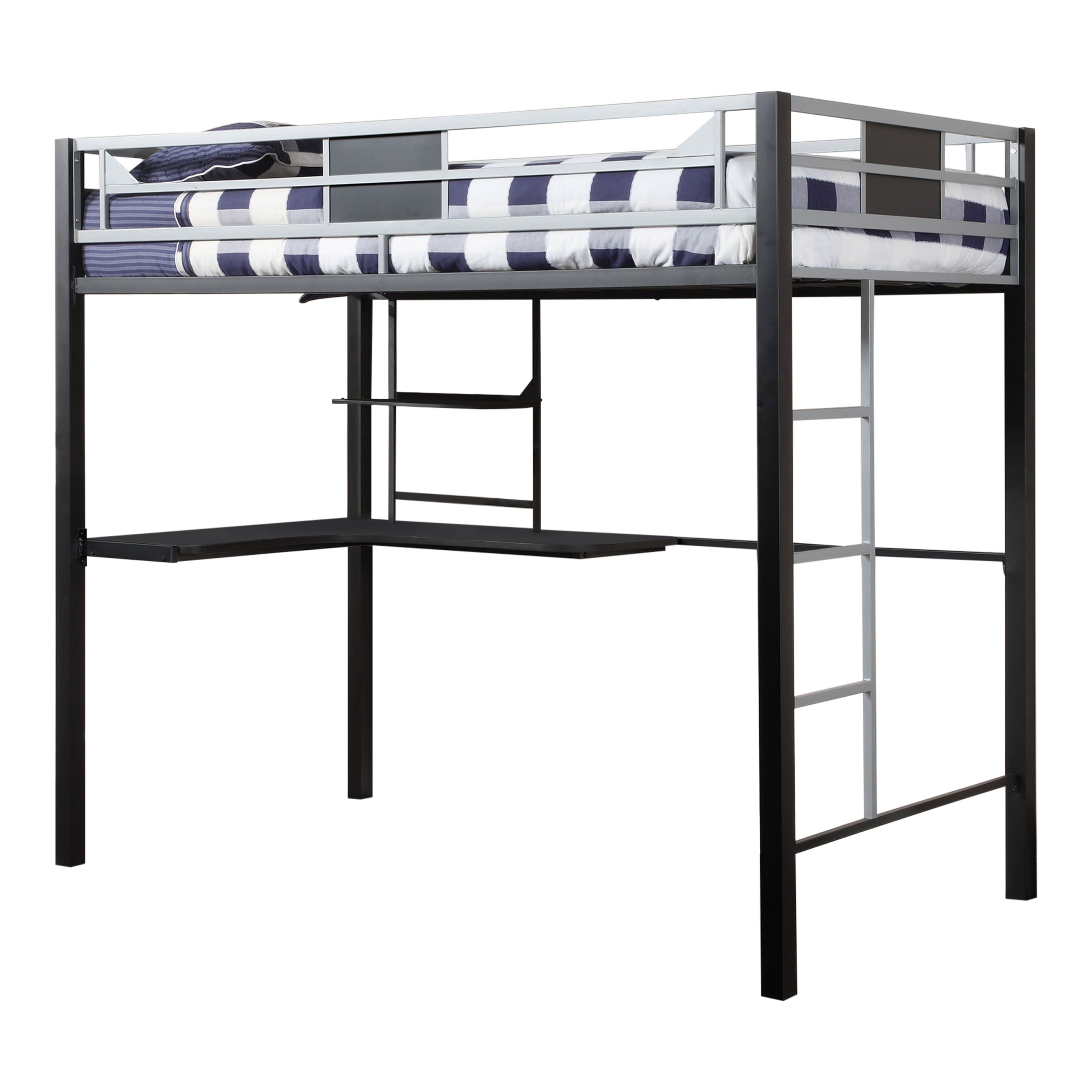 Furniture of America Shad Twin Over Twin Bunk Bed, Black & Silver ...