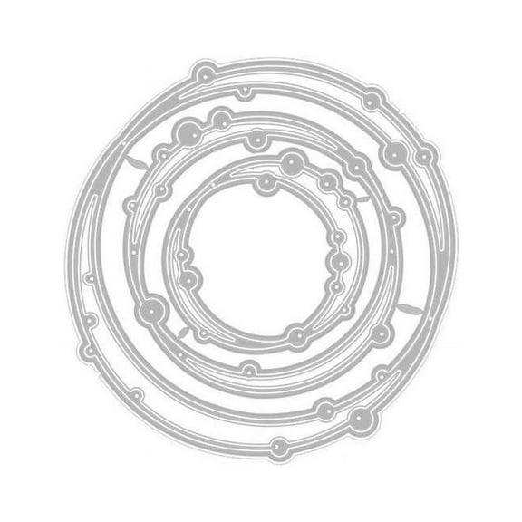 GEKUPEM 3D Spotty Line Circle Nesting Frame Metal Cutting Dies Circle Lace Die Cuts DIY Craft Die Cutters for Card Making Scrapbooking Album P7O5