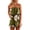 Army Green, variant on Women Off Shoulder Romper Strapless Floral Print Striped Beach Shorts Jumpsuit